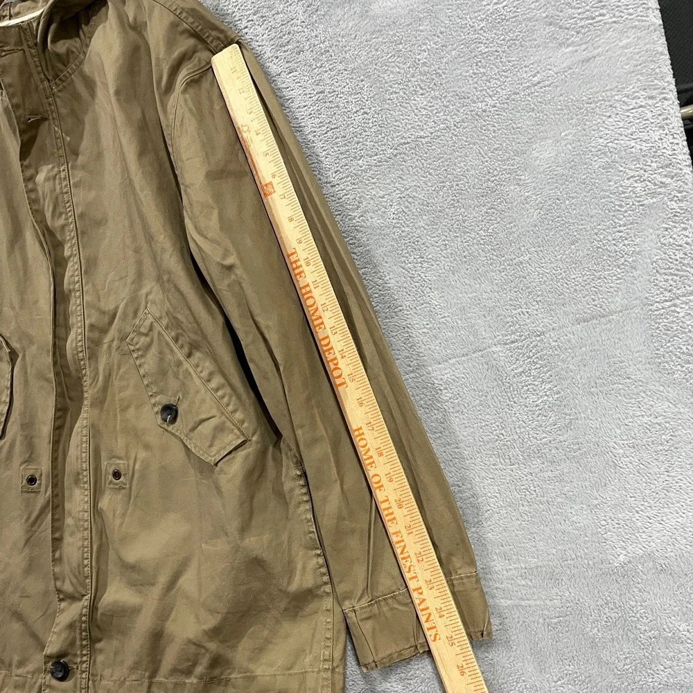Levi's Jacket Mens‎ Large Canvas Hooded Full Zip Military Field Coat Pockets